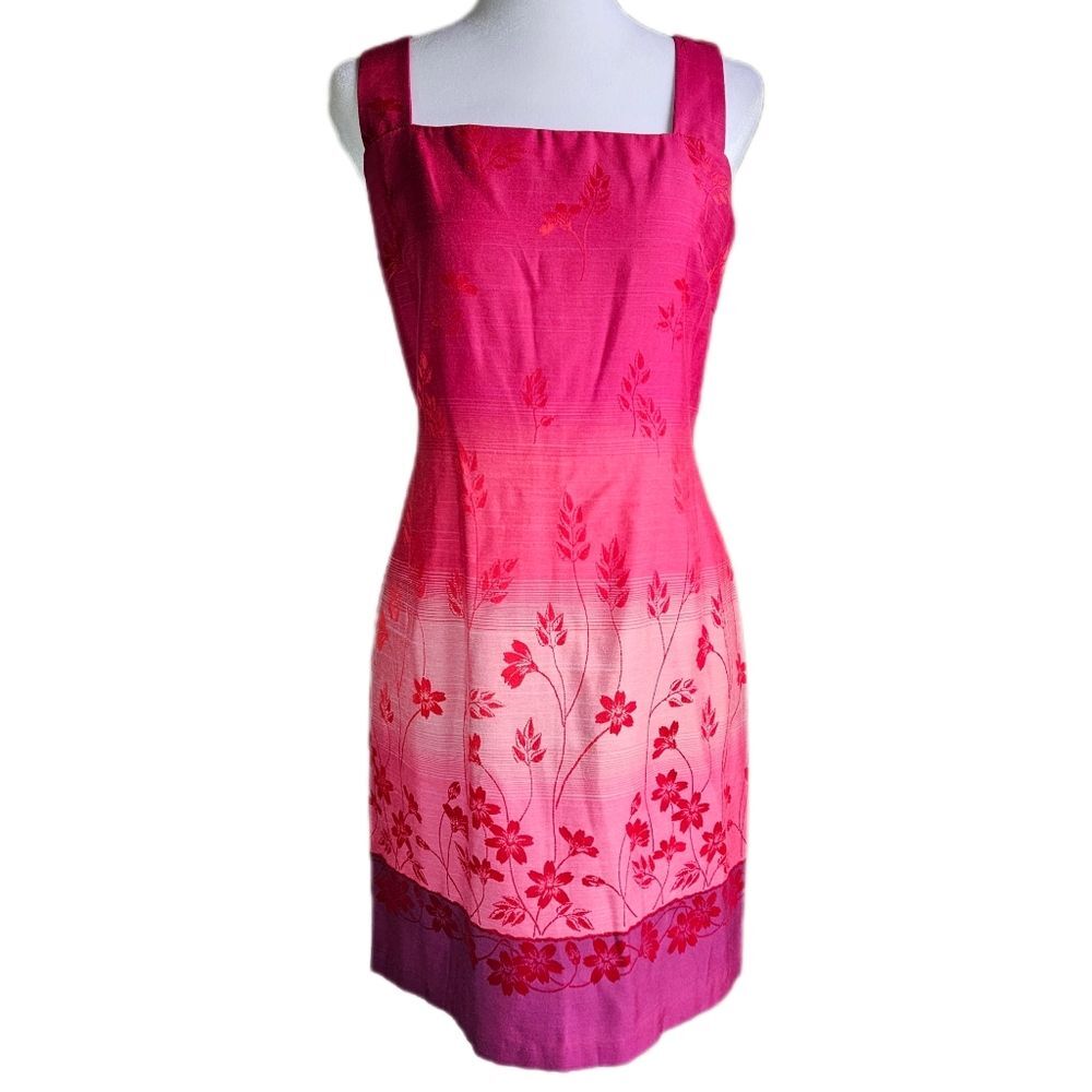 Scarlett Vintage Sheath Dress‎ Womens 7/8 Square Neck Floral Summer Romantic Y2K